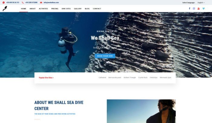 WE SHALL SEA DIVING CENTER | Ιστοσελίδα 1